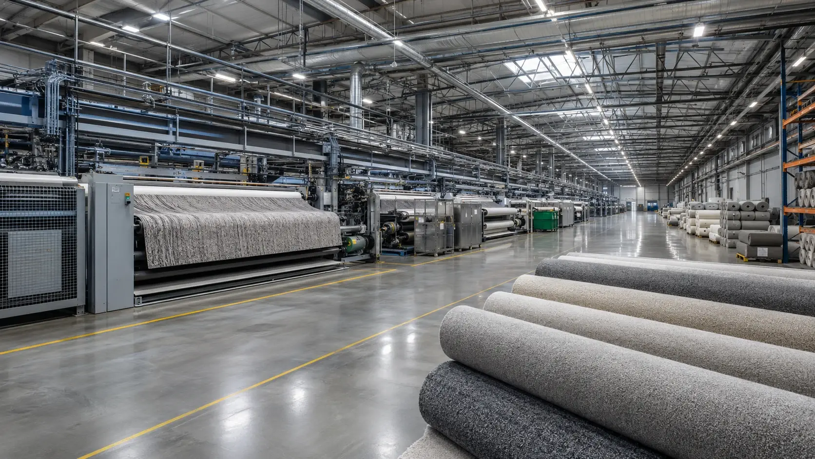 Infibra Living flooring factory production hall, Europe