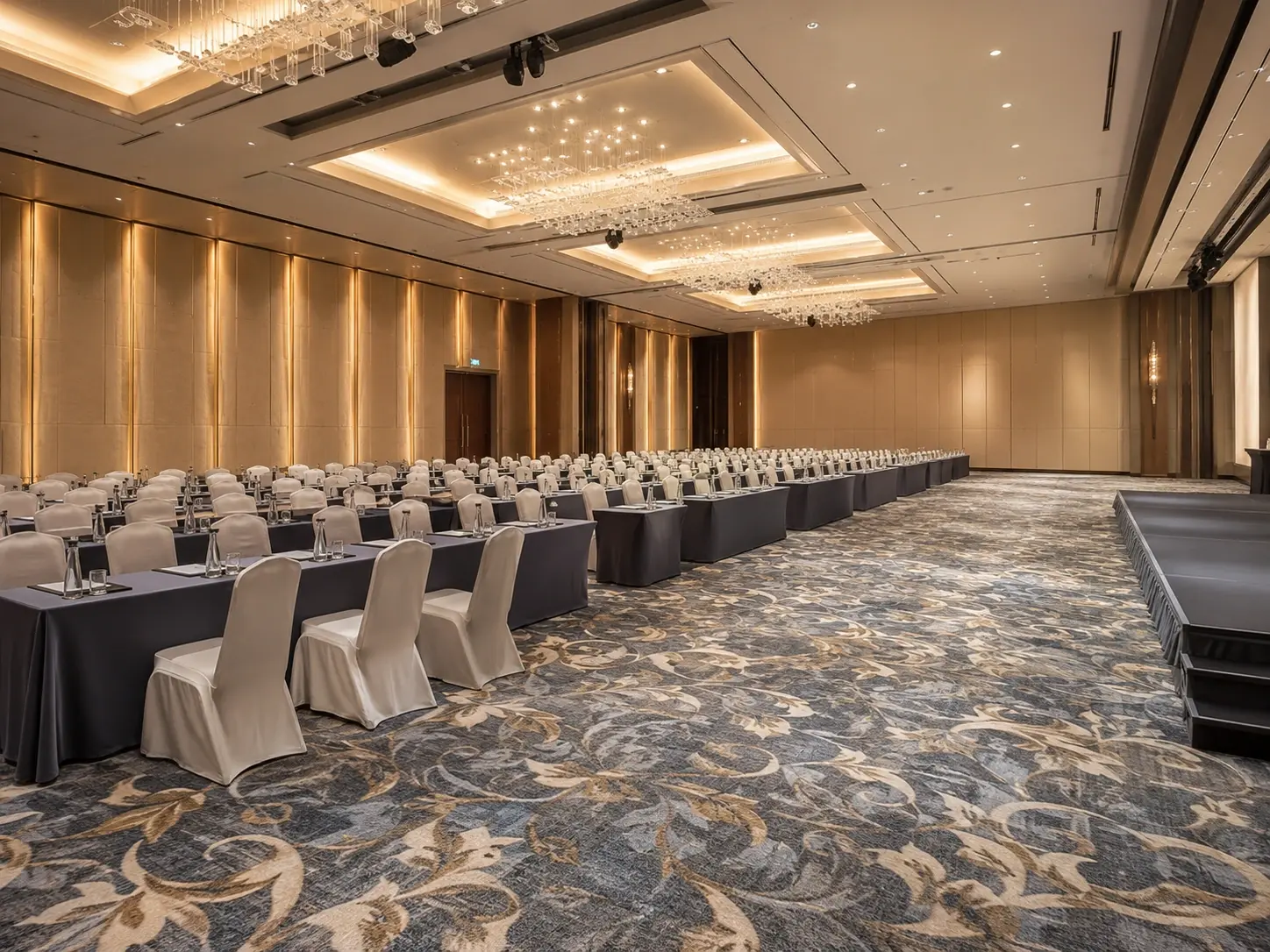 Conference centre with wall-to-wall Axminster broadloom carpet