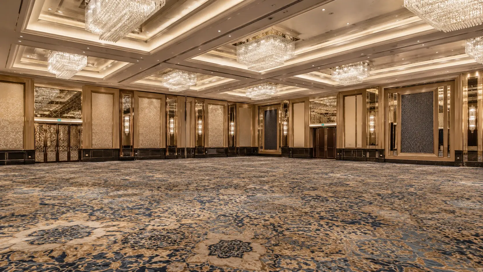 Axminster woven carpet in hotel ballroom — contract carpet