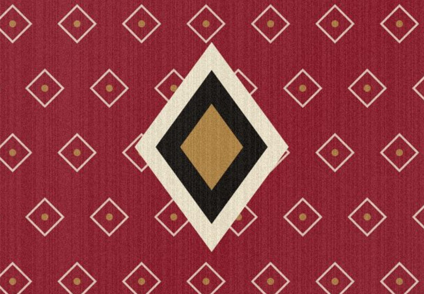 Hand knotted rug medallion close-up, individually tied knots