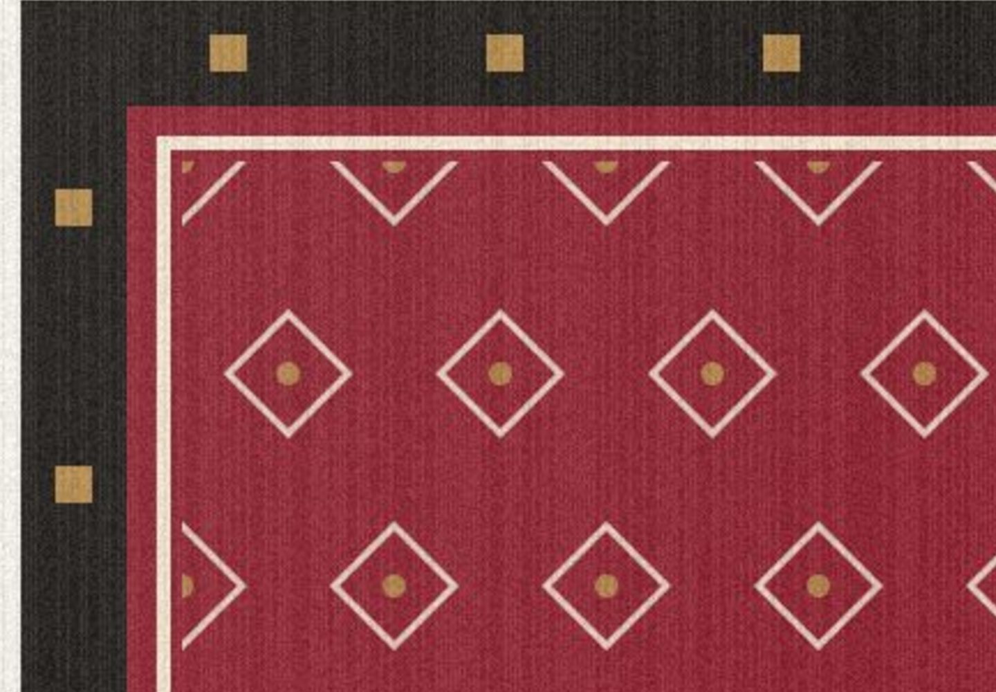 Hand knotted rug border detail with guls